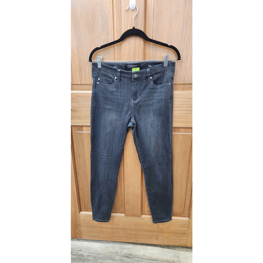 Liverpool Los Angeles The Skinny Jeans Womens 6/28 Meteorite Wash Gray Stretch